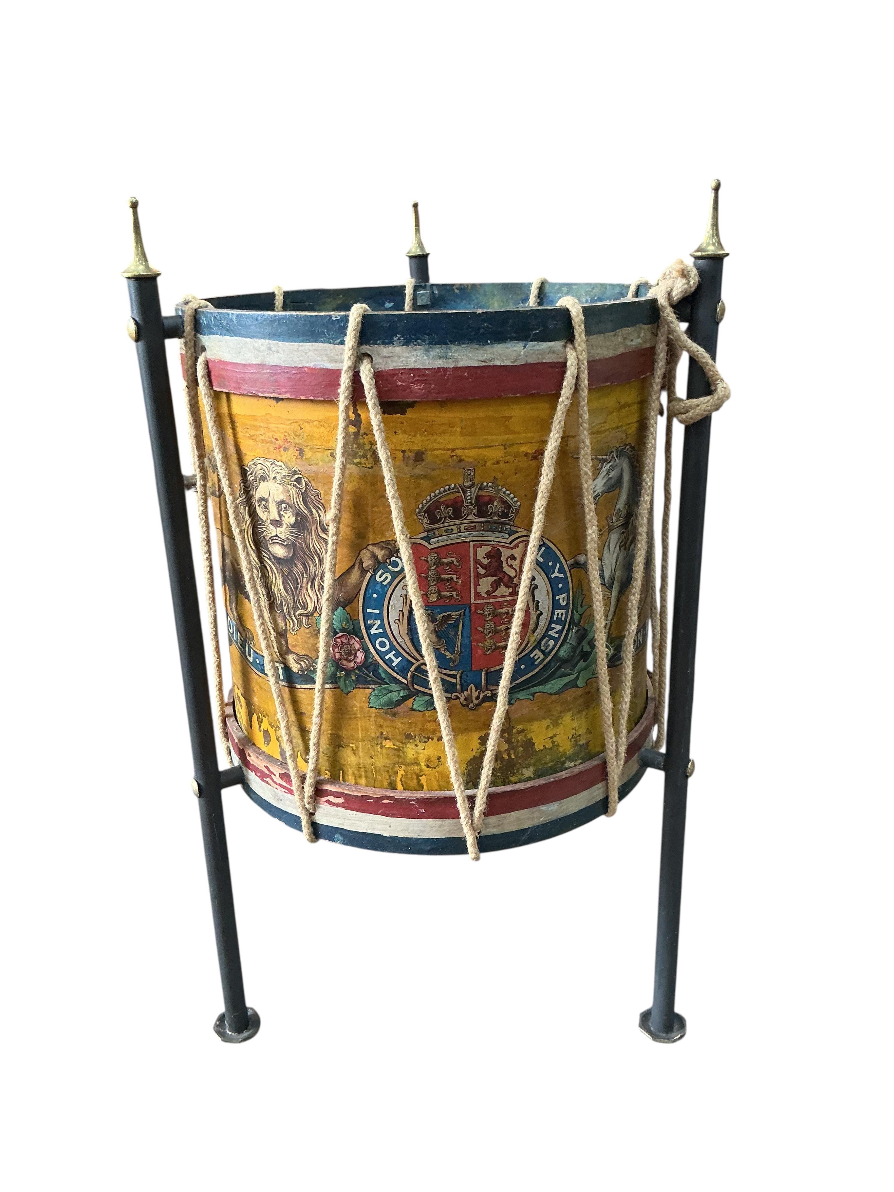 A Regimental drum occasional table, diameter 36cm, height 66cm